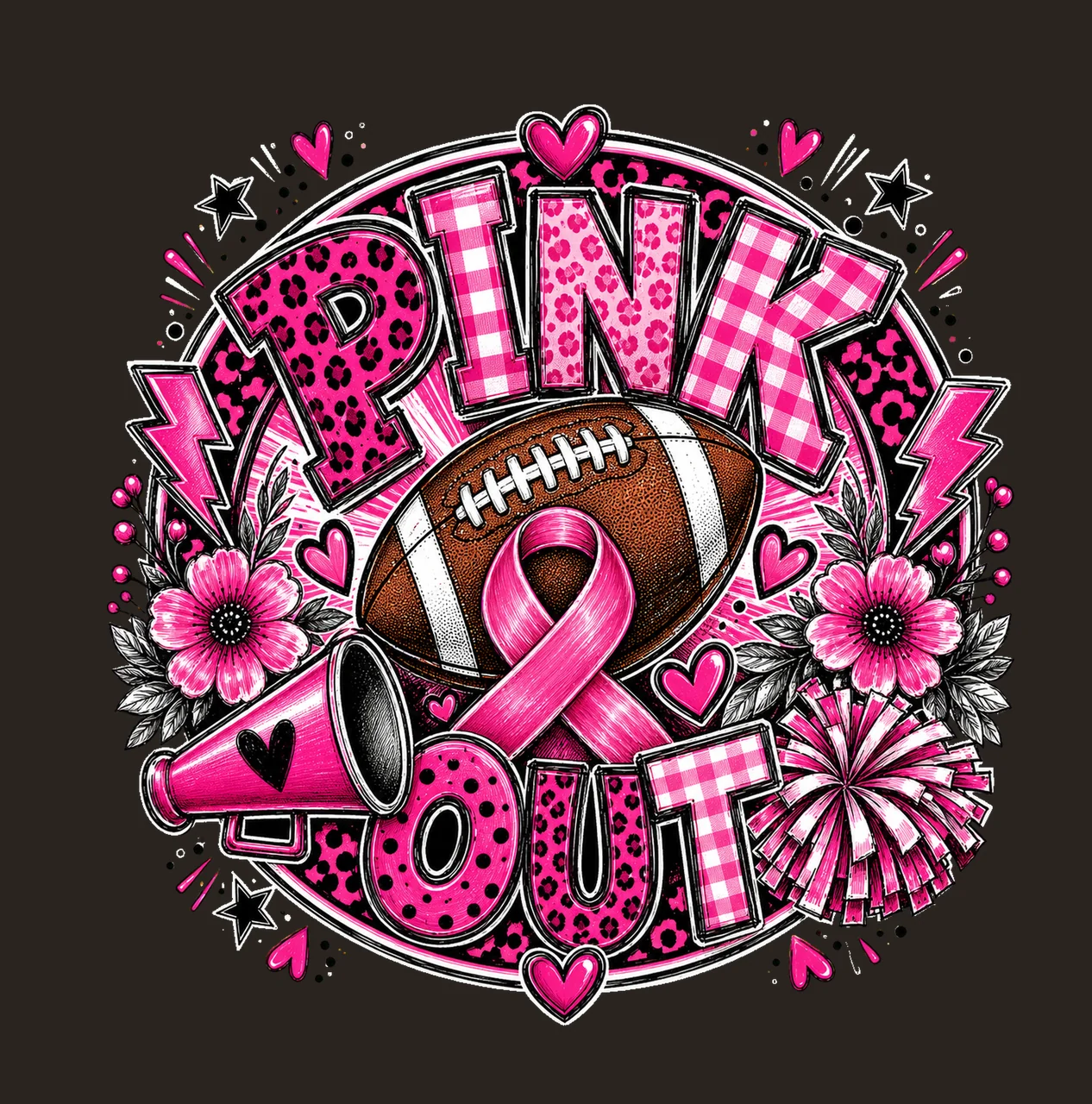 Pink Out Breast Cancer Football Breast Cancer Variation A contrast preview thumbnail