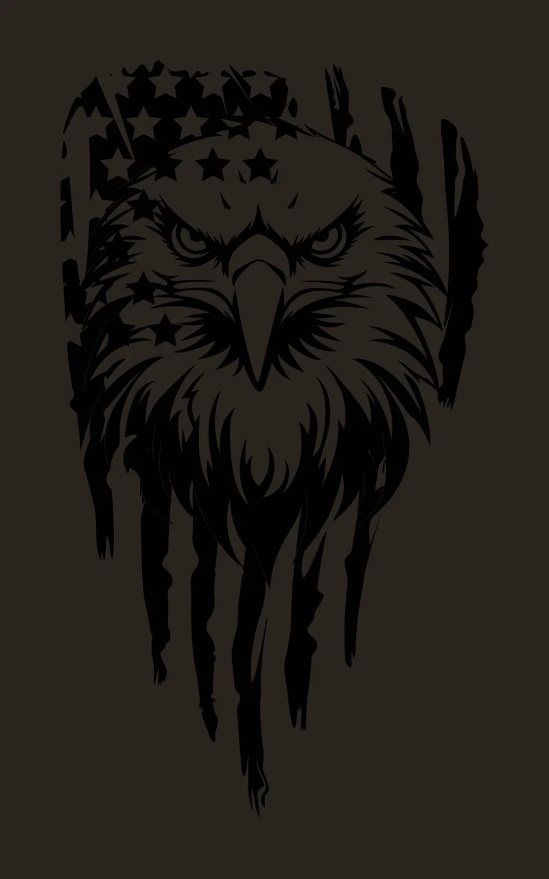 Eagle Flag Head On Distressed layered stars stripes black white contrast preview thumbnail