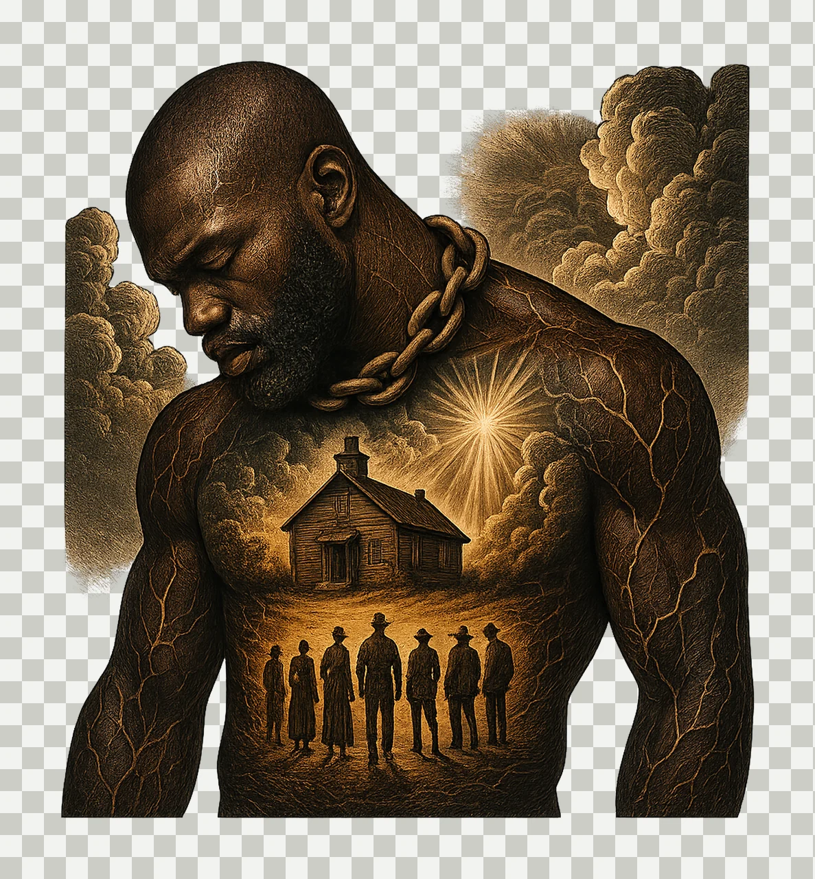 King Kwame Majestic African Warrior Black History Art transparency and detail preview thumbnail