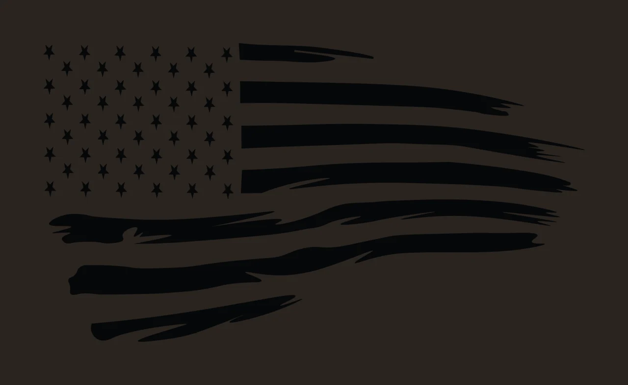 Flag Stars Waving Silhouette With Distressed Stripes brush strokes contrast preview thumbnail