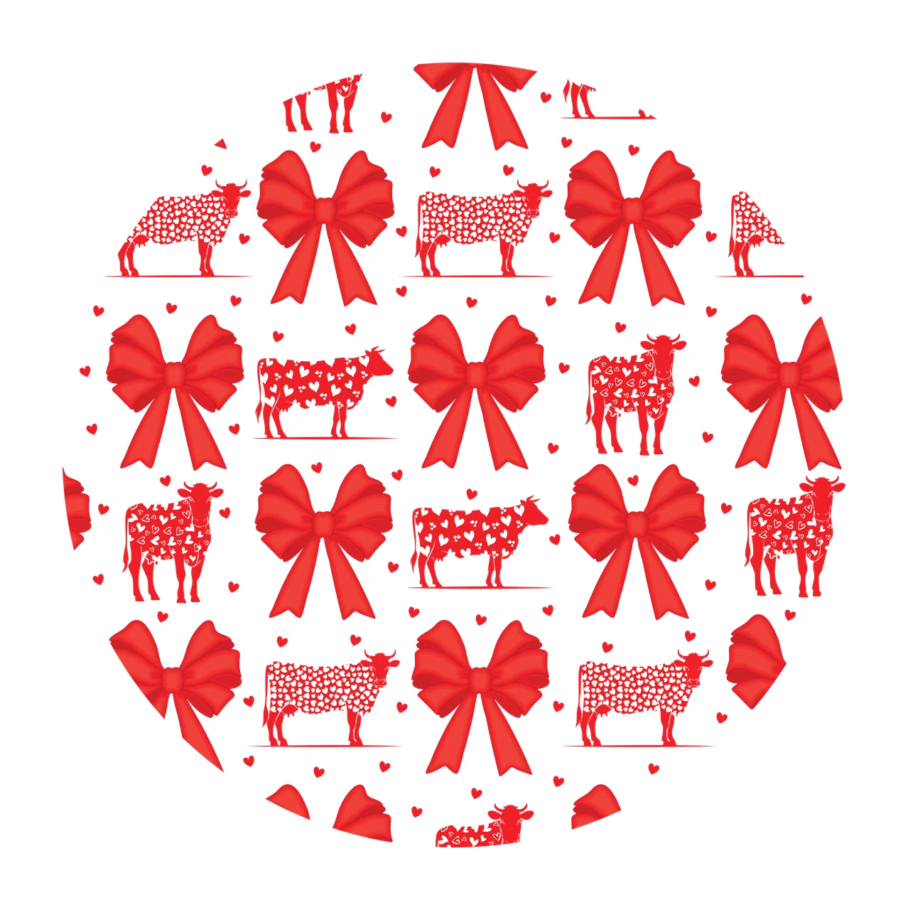 Bow Keychain Cow And Silhouette Pattern Cows bows Repeating