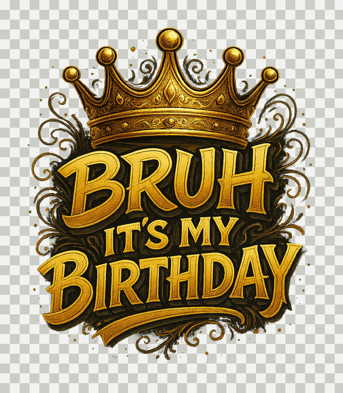 Bruh Its My Birthday Celebration Design Birthday Shirt transparency and detail preview thumbnail
