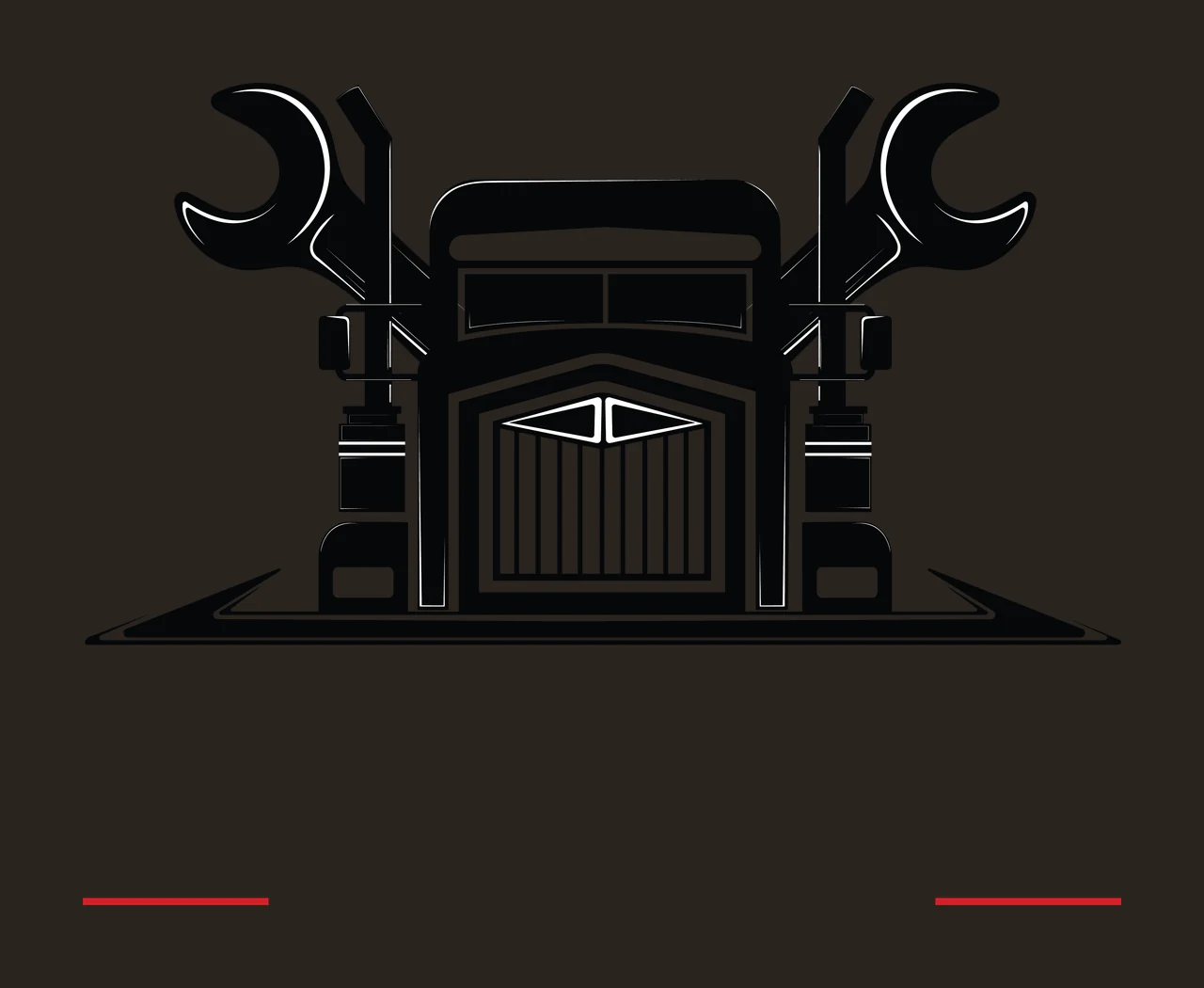 Truck Front With Crossed Wrenches and wrench road black white contrast preview thumbnail
