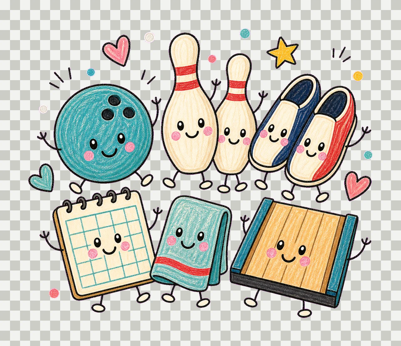 bowling 04 cozy crayon sublimation instant shirt design transparency and detail preview thumbnail