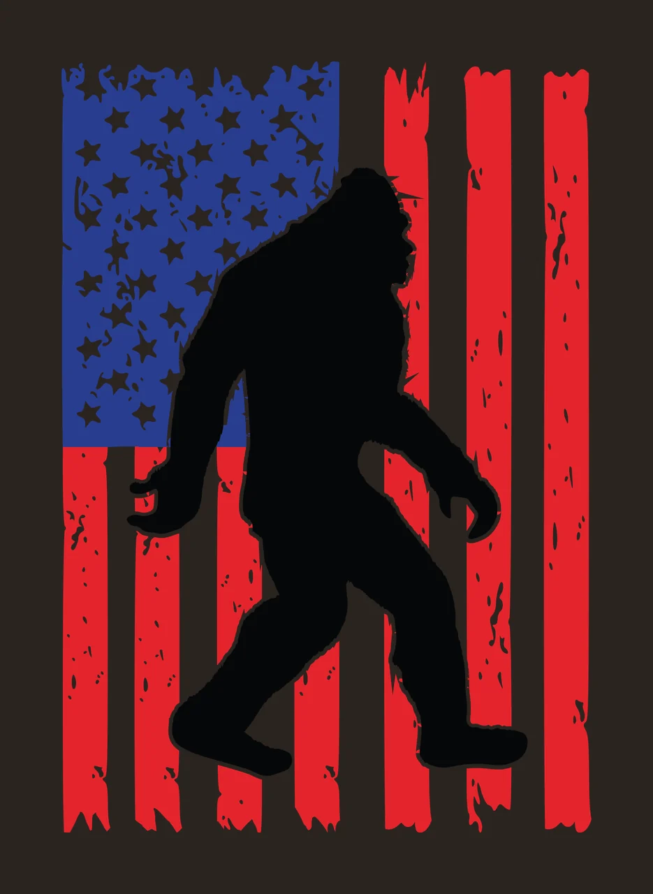 Flag Black Silhouette Of A Creature Walking Over stars stripes contrast preview thumbnail