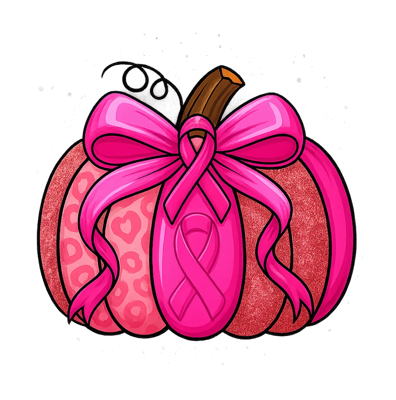 Breast Cancer Pumpkin Pink Ribbon Awareness Design October