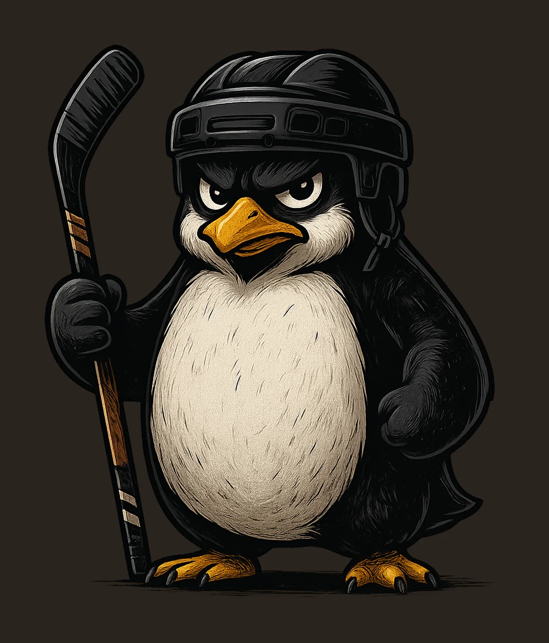 Ice Hockey Penguin Player Cute Animal Artwork Kids Sport contrast preview thumbnail