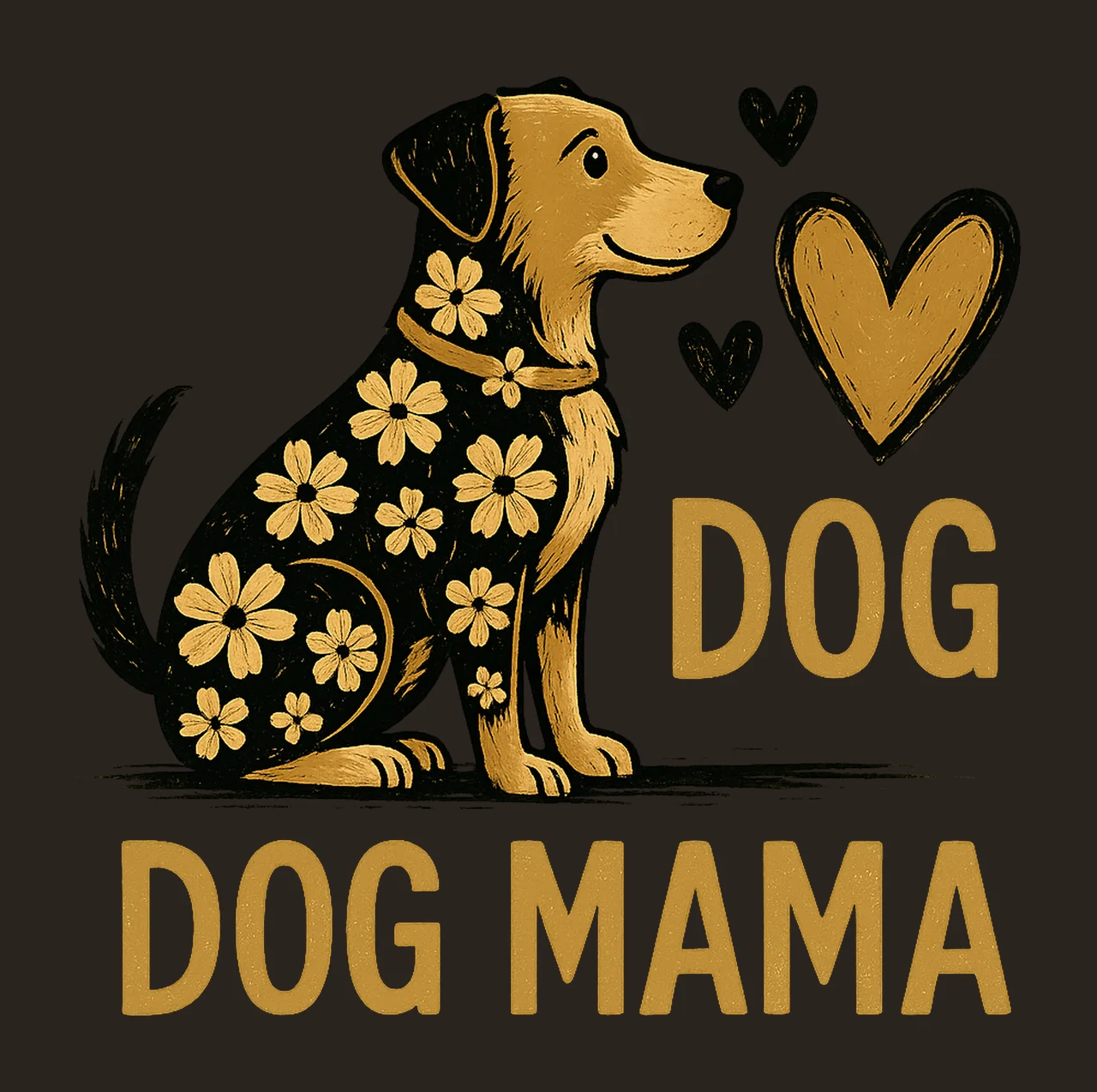 Dog Mama Cute Dog Lover Shirt Design Floral Dog Artwork contrast preview thumbnail