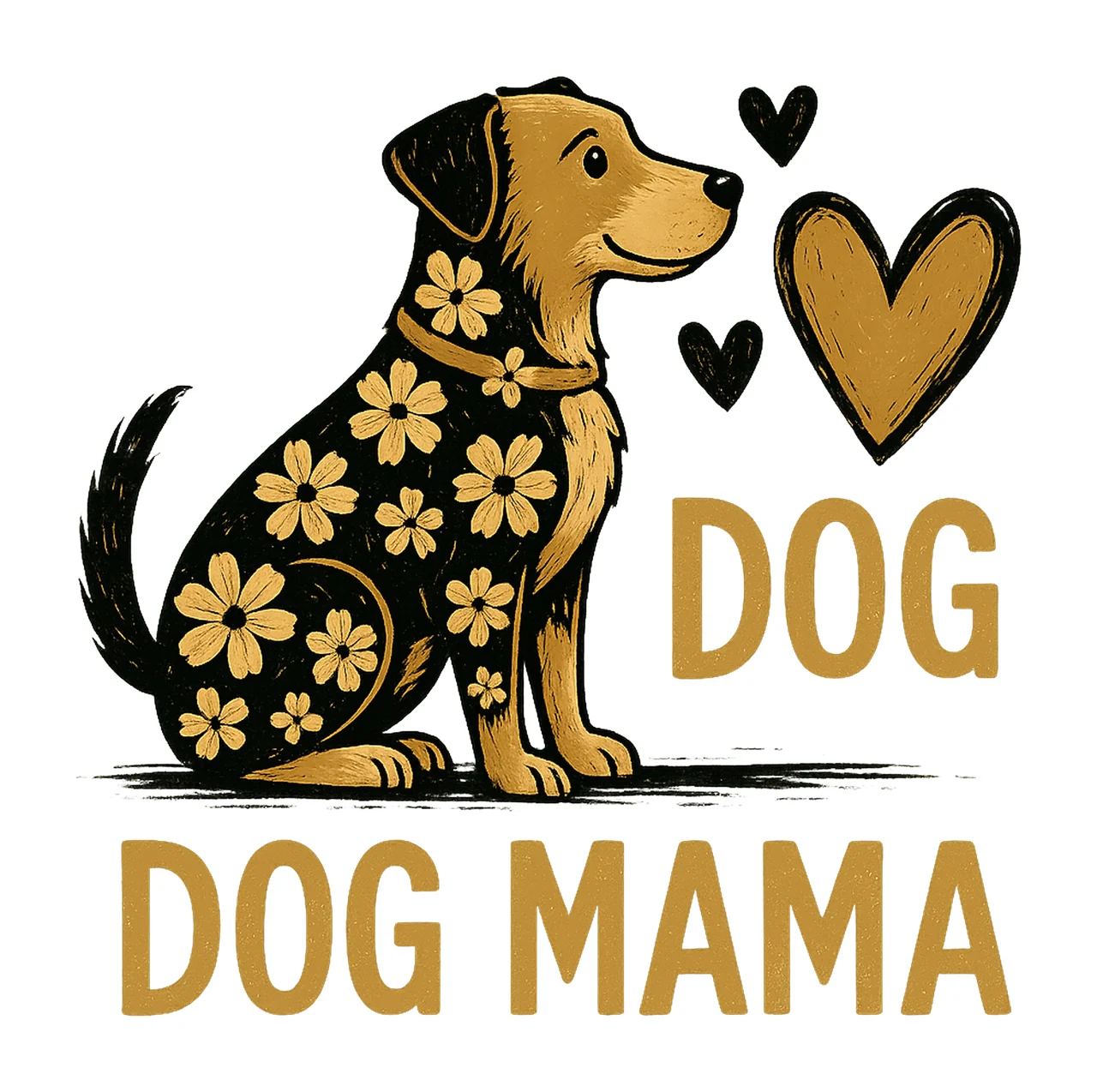 Dog Mama Cute Dog Lover Shirt Design Floral Dog Artwork