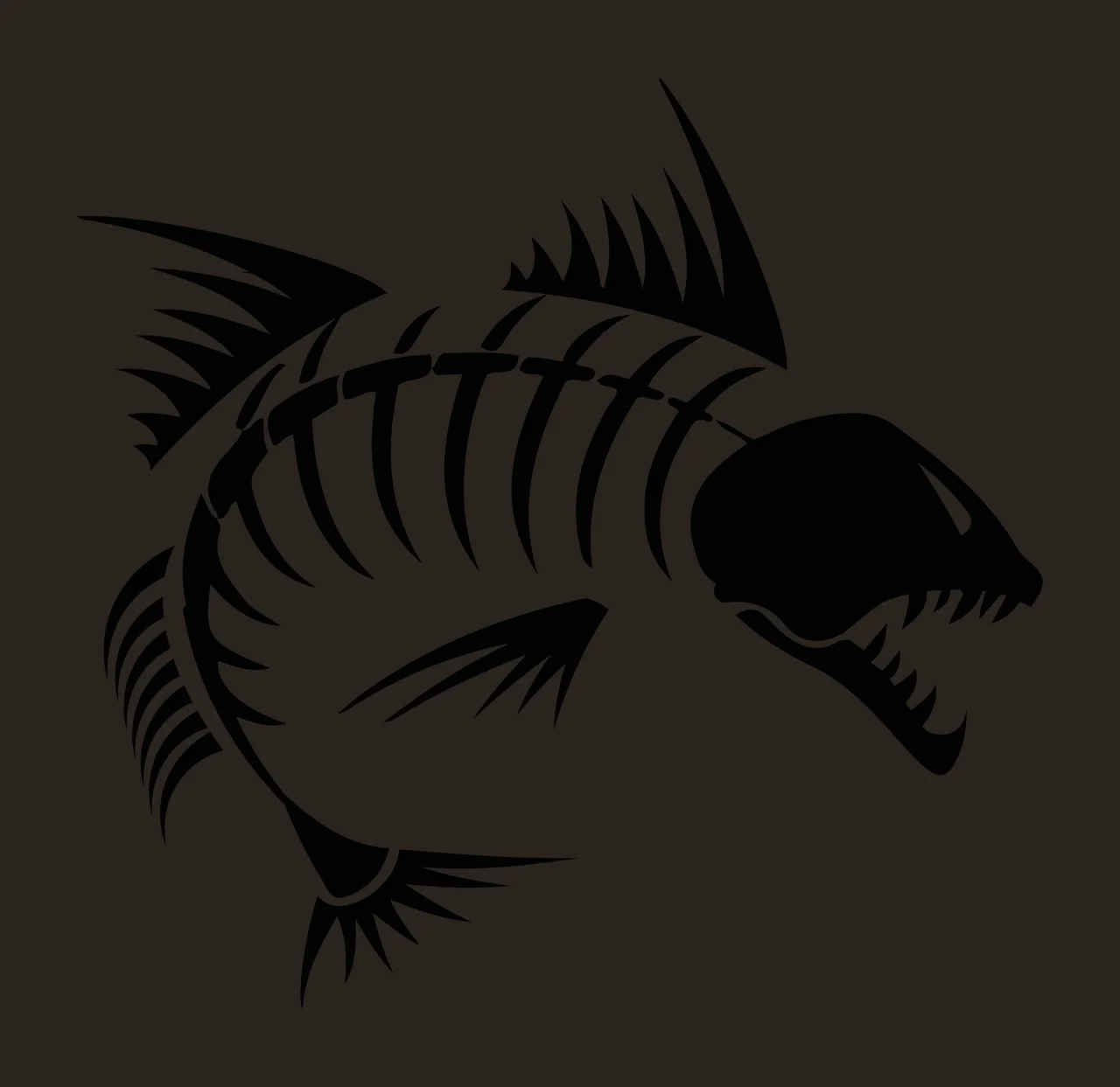 Bones Fish Skeleton Silhouette Graphic Icon Depicting anatomy contrast preview thumbnail