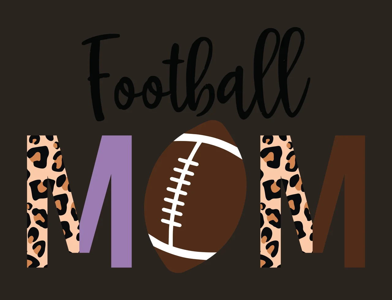 Mom Leopard Black Print Text Graphic With Central football Variation 2 contrast preview thumbnail