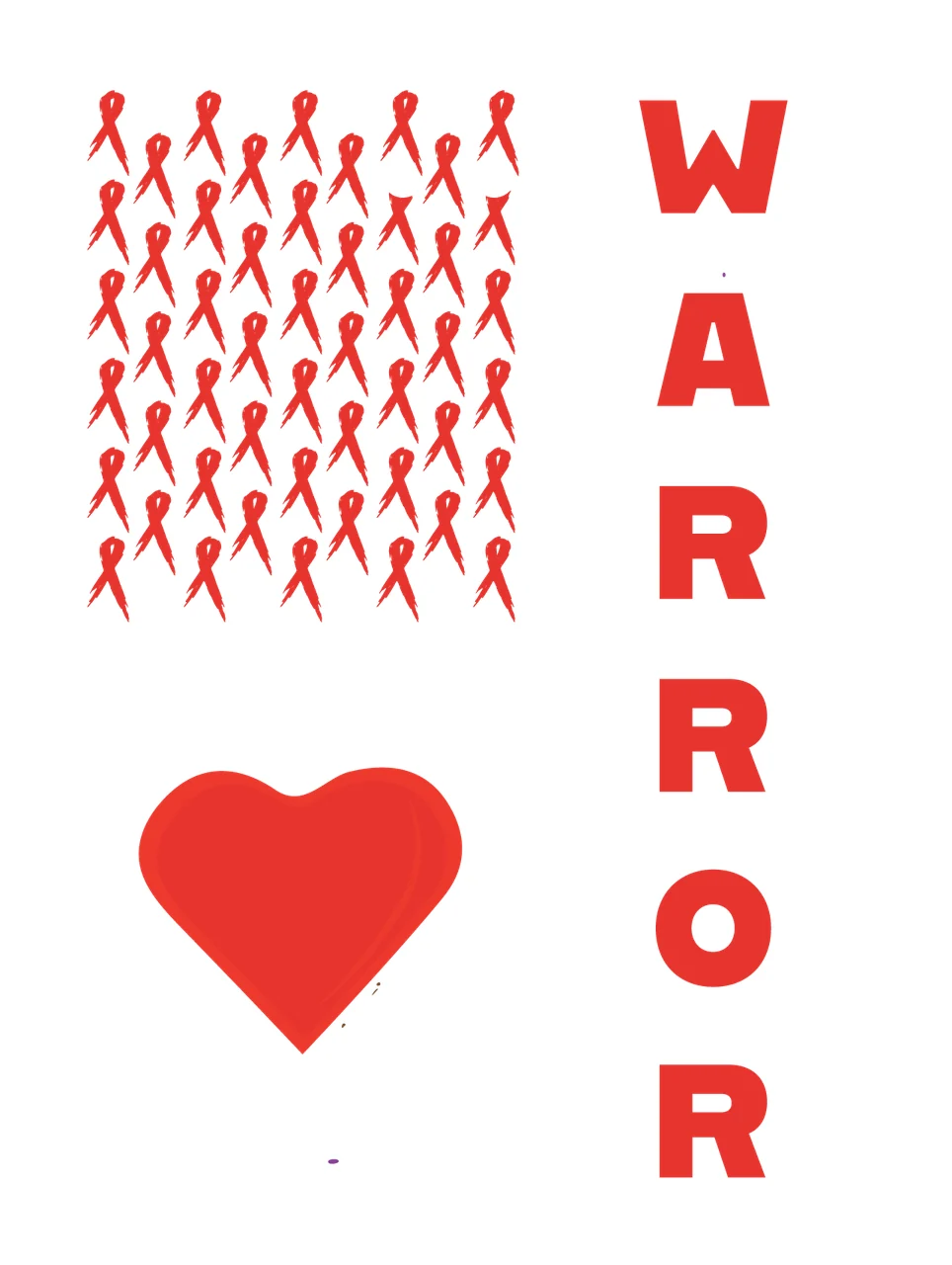 Awareness Warrior Ribbon Flag Heart Graphic American style