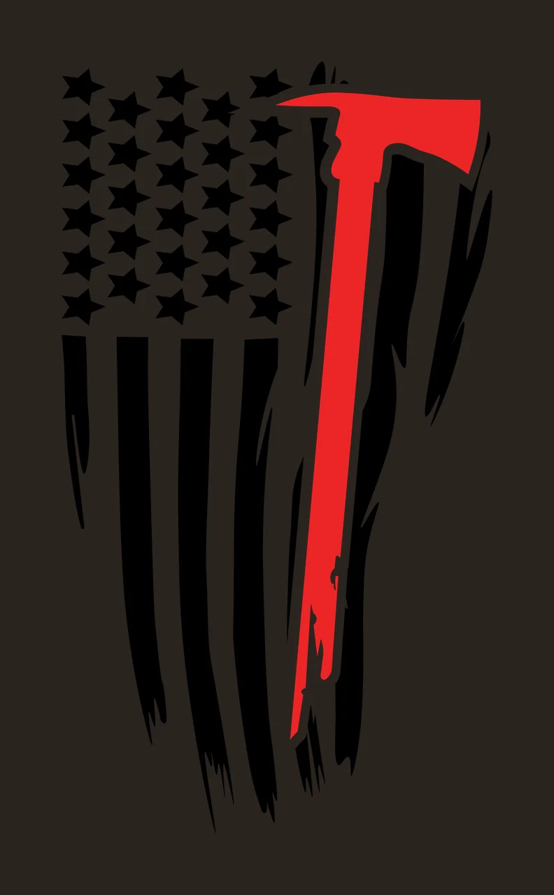Flag American With Axe Symbol and combine stars distressed graphic contrast preview thumbnail
