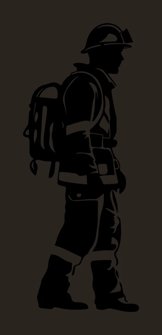 Firefighter Standing With Protective Gear Graphic person helmet contrast preview thumbnail