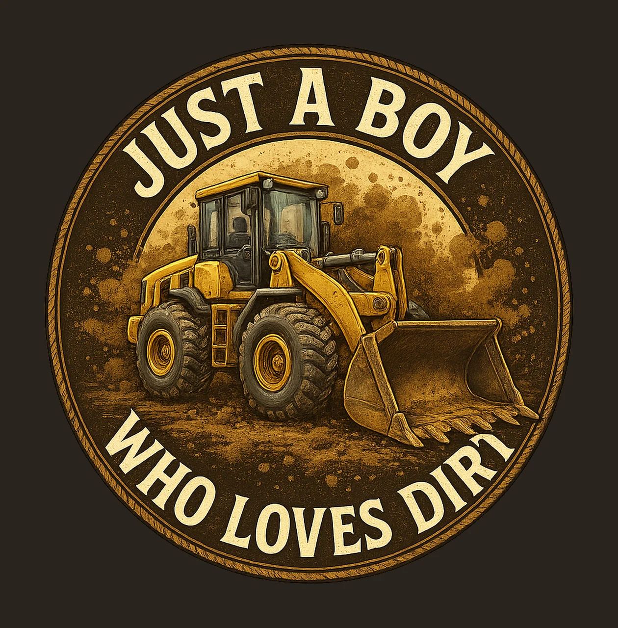 Boy Loves Dirt Construction Artwork Sublimation Design Kids contrast preview thumbnail