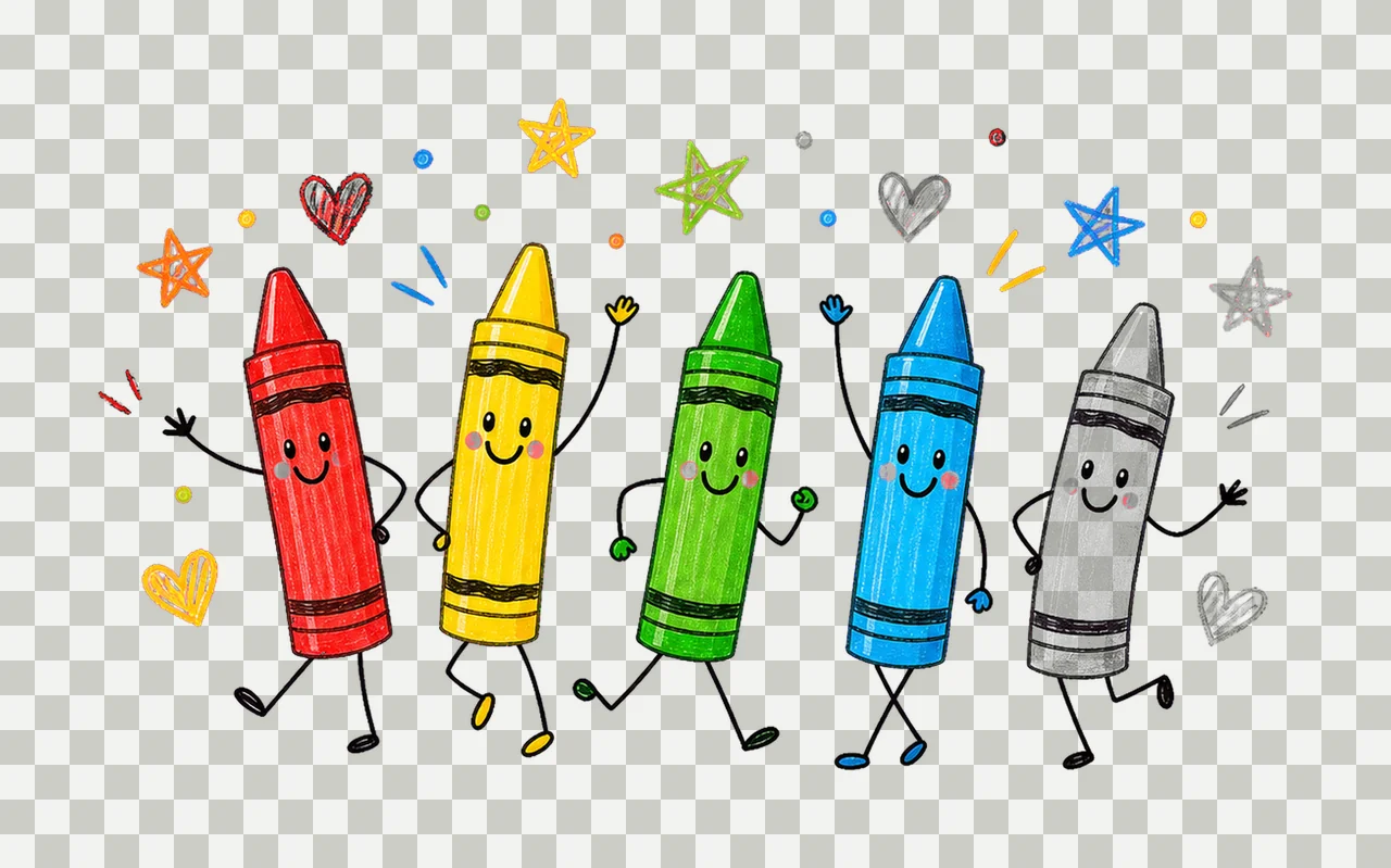Happy Crayon Doodles Back to School sublimation Variation A transparency and detail preview thumbnail