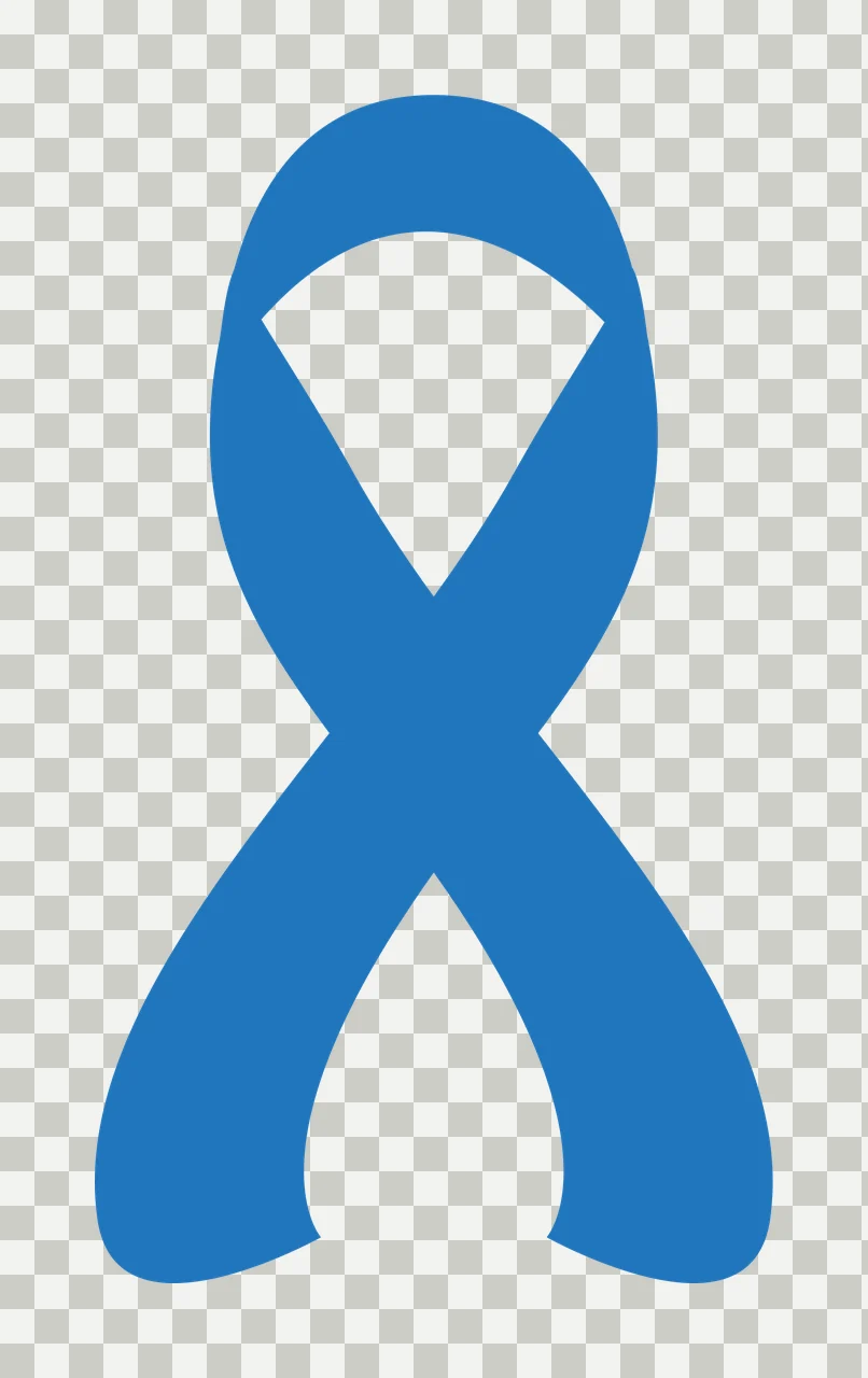 Blue awareness ribbon Illustration in white transparency and detail preview thumbnail