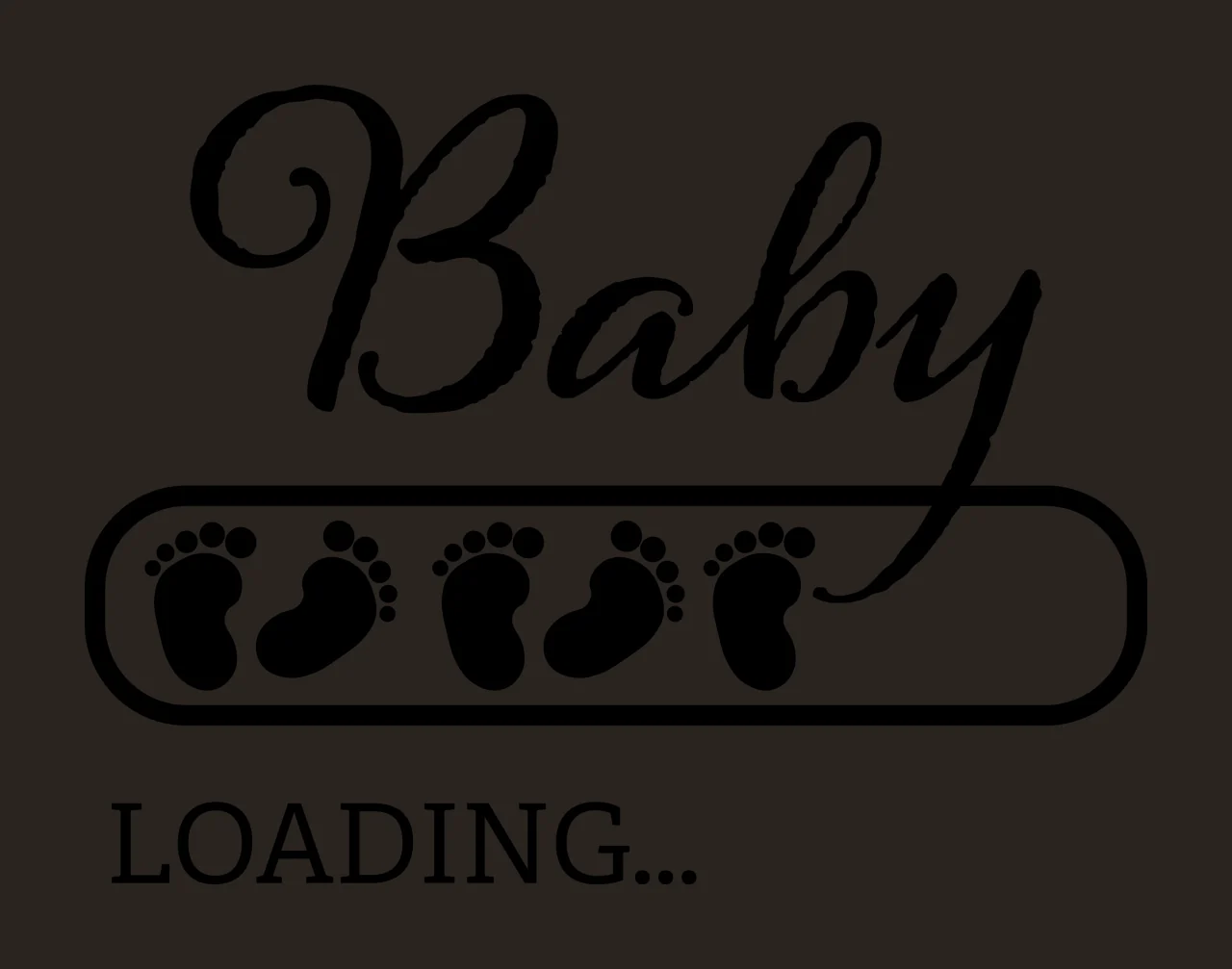 Baby Loading Bar With Footprint Pattern footprints black white contrast preview thumbnail