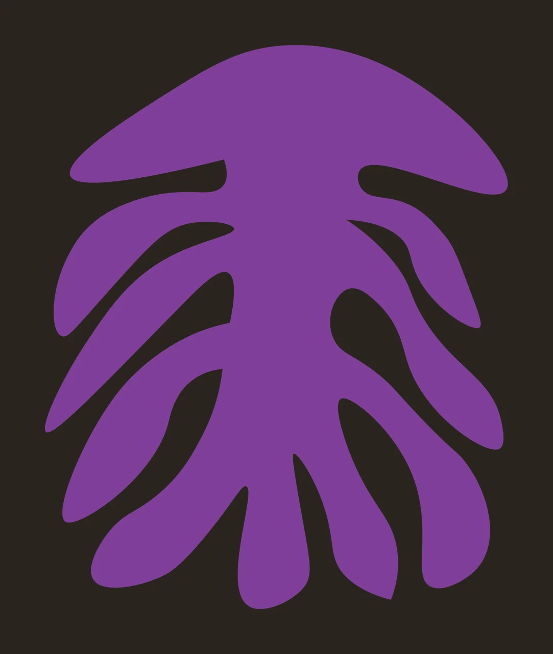Organic Black Shape With Multiple Downward Flowing Branch branches contrast preview thumbnail