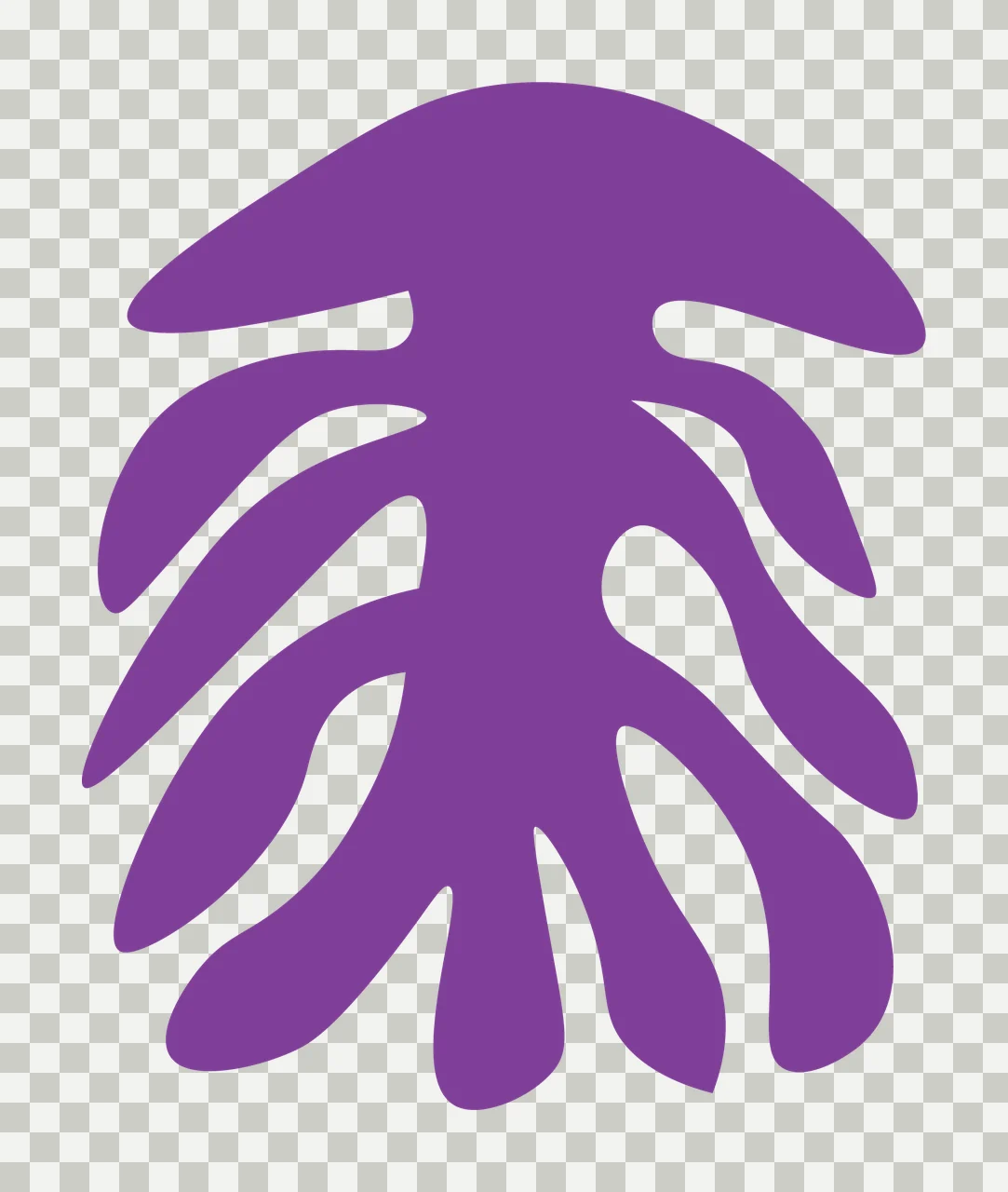 Organic Black Shape With Multiple Downward Flowing Branch branches transparency and detail preview thumbnail
