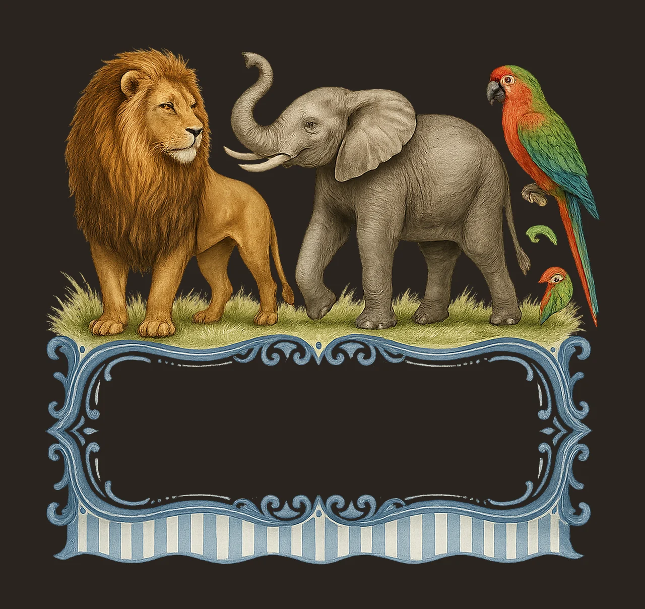 At the Zoo with Name Plate Boy Spring Shirt Designs Animal contrast preview thumbnail