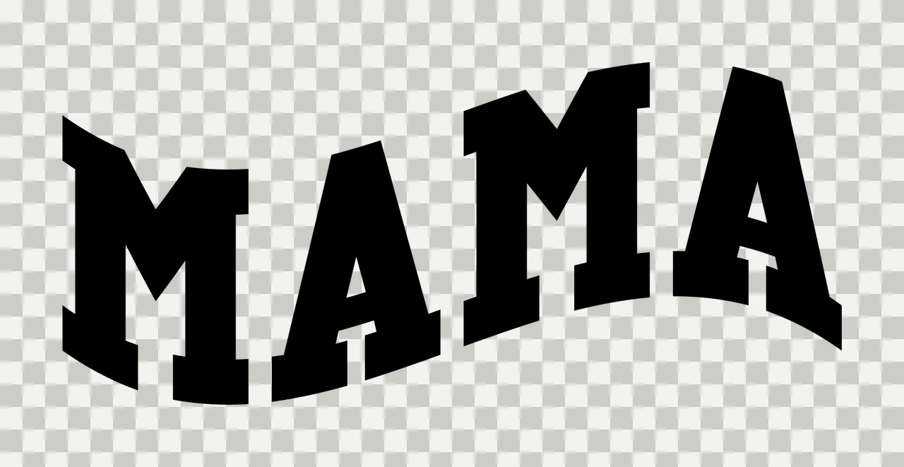 Mama Text With Letters And Wave Effect transparency and detail preview thumbnail