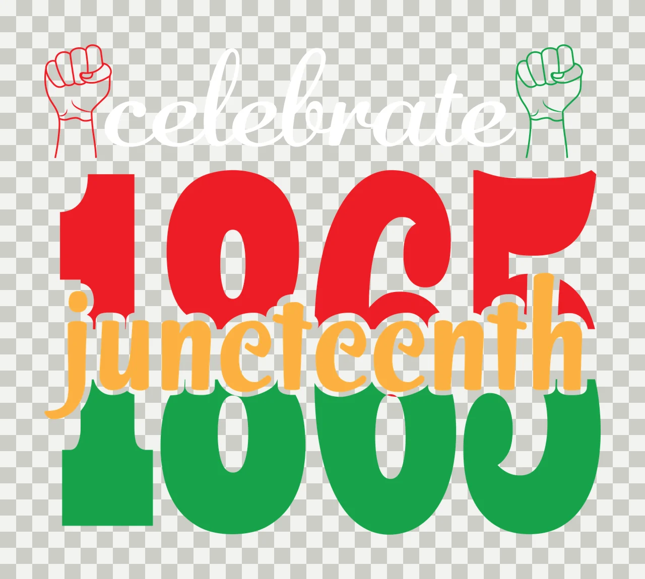 Black With Raised Fists numbers bold typography white fist transparency and detail preview thumbnail