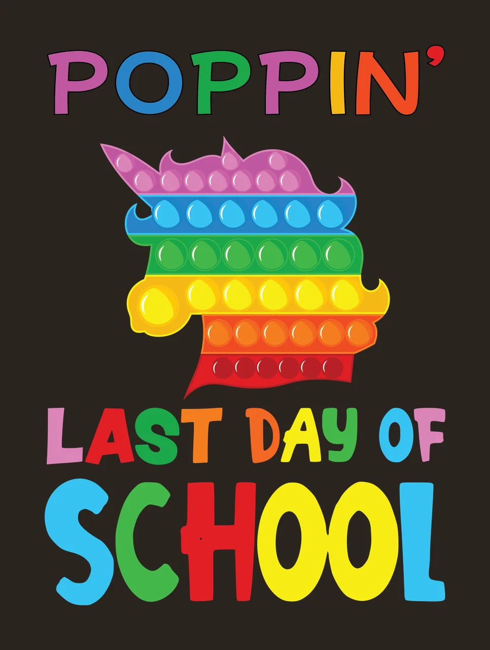 Poppin Last Day Of School Unicorn positioned horn silhouette contrast preview thumbnail