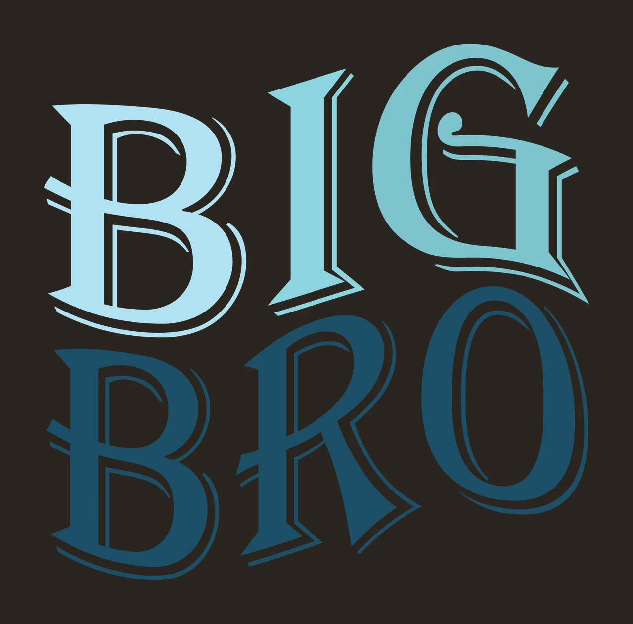 Big Bro Text Graphic In Bold Black Decorative letters typography contrast preview thumbnail