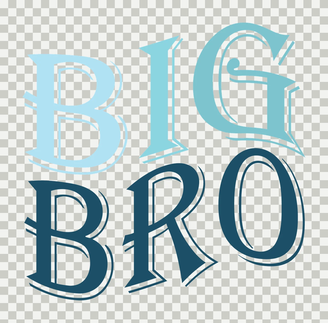 Big Bro Text Graphic In Bold Black Decorative letters typography transparency and detail preview thumbnail