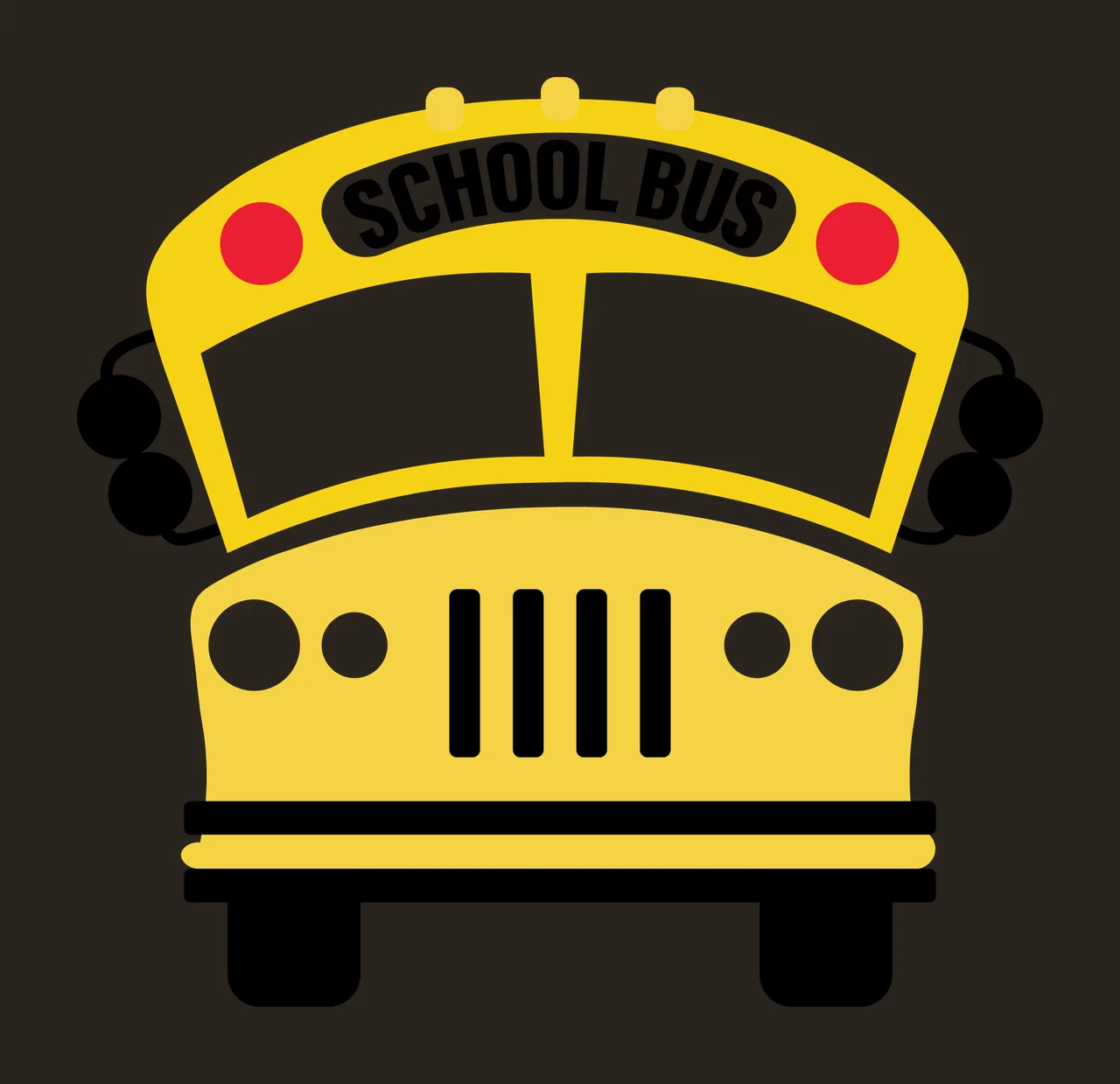 Bus With Headlights And Windows In Black contrast preview thumbnail