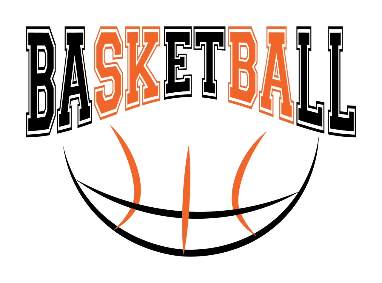 Basketball Bold Text With Line Arc graphic lines serif art