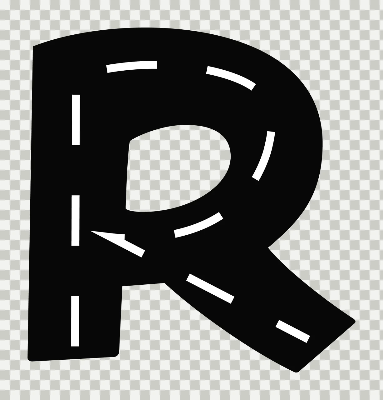 Race Track Font Character 08 racing checkered flag speedway transparency and detail preview thumbnail