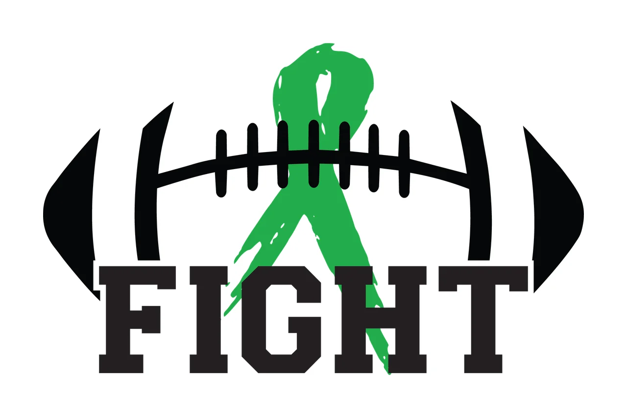 Fight Ribbon Overlaid With Football And Word