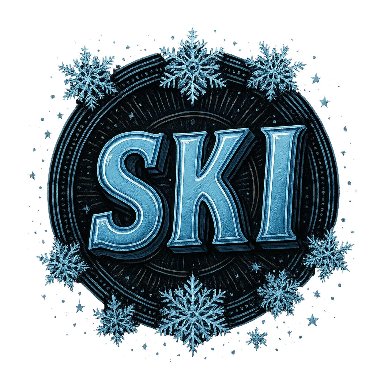 Ski Design Winter Sublimation Snowflake Artwork Skiing Shirt