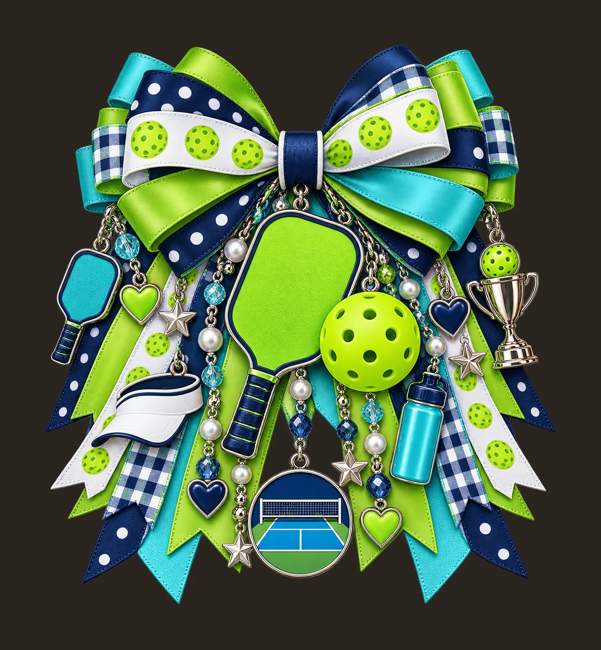 Pickleball PNG, Pickleball Paddle and Perforated Ball Coquette Bow, No Text Sublimation Clipart, Transparent Digital Download contrast preview thumbnail