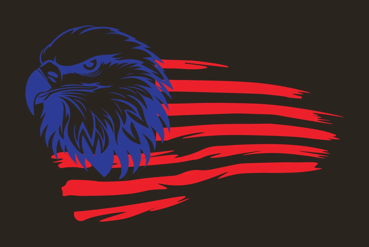 Eagle A Head With Distressed Stripes Design profiling stripe contrast preview thumbnail