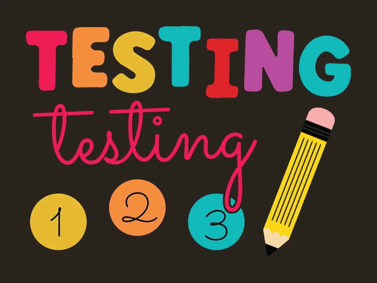 Testing Testing Text With Pencil writing dots typography black contrast preview thumbnail