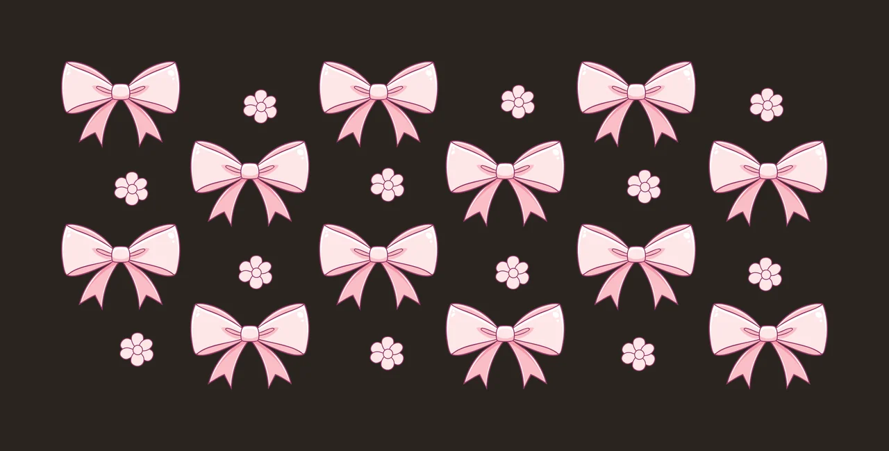 Can Glass Wrap Bows And Flowers Repeating Pattern Repeat Bow contrast preview thumbnail