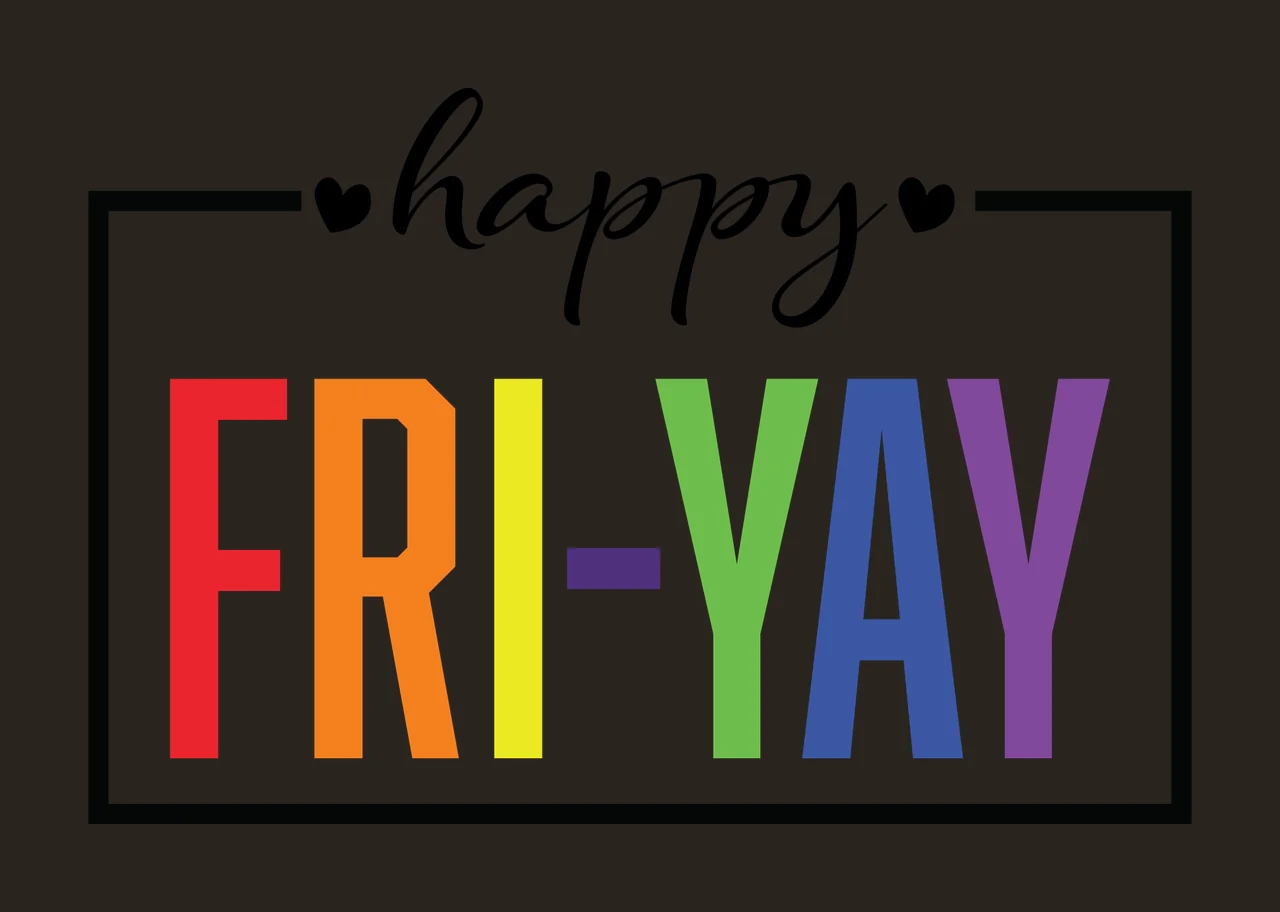 Happy Fri Yay Text With Frame And Hearts contrast preview thumbnail