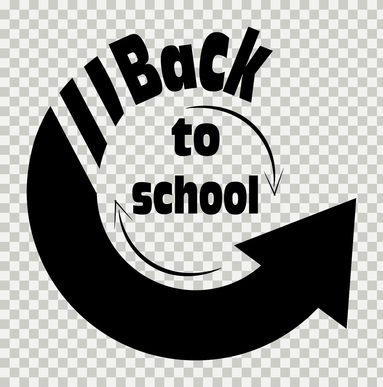 Back To School Circular Arrow Design curving path minimalist logo transparency and detail preview thumbnail