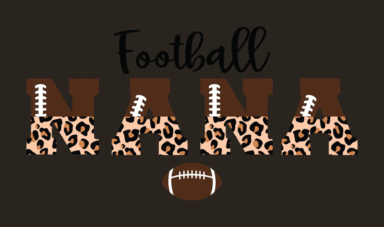 Football Nana Typography With Pattern labeling leopard print contrast preview thumbnail