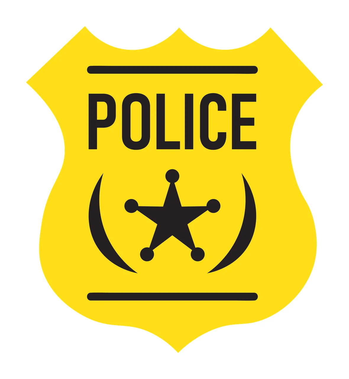 Symmetrical Shield Shaped Emblem With A Three Pointed points