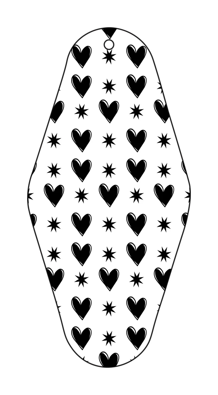 Classic Motel Keychain Heart And Star Patterned Hotel tag pattern