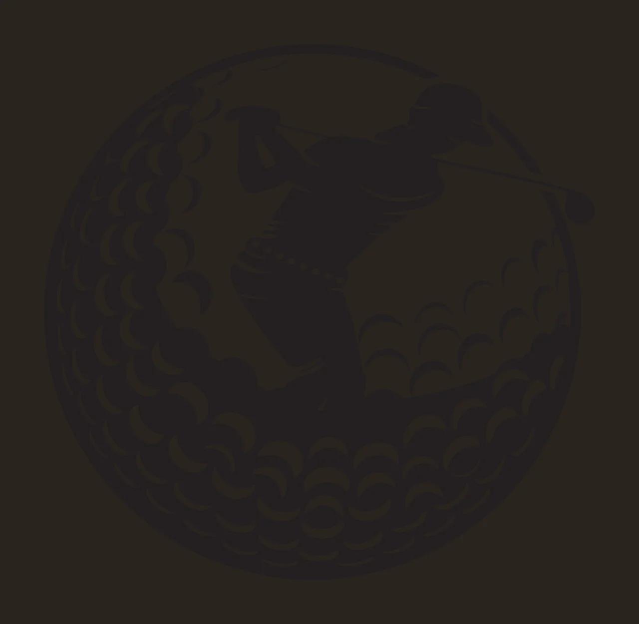 Golf Silhouette Of Golfer Swinging Club Inside ball black white contrast preview thumbnail