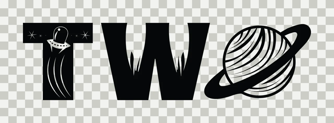 Space Two Text Written With Ufo And Planet transparency and detail preview thumbnail