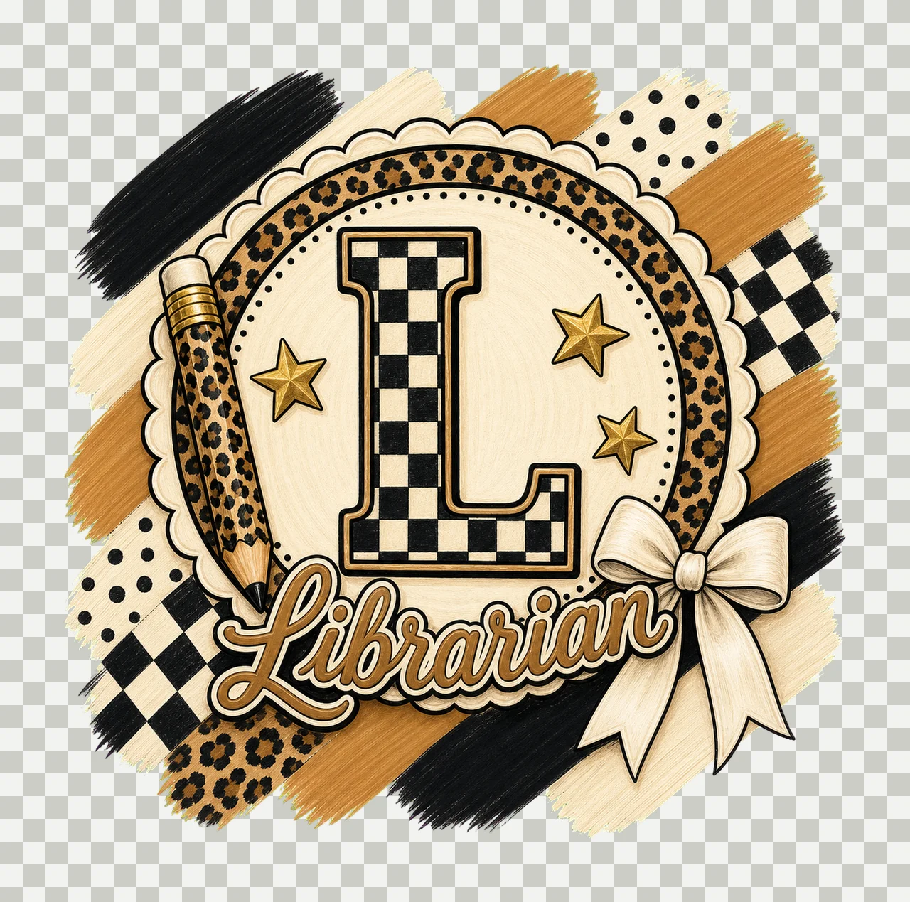 Preppy Teacher Monogram Cute Coquette School Variation D transparency and detail preview thumbnail