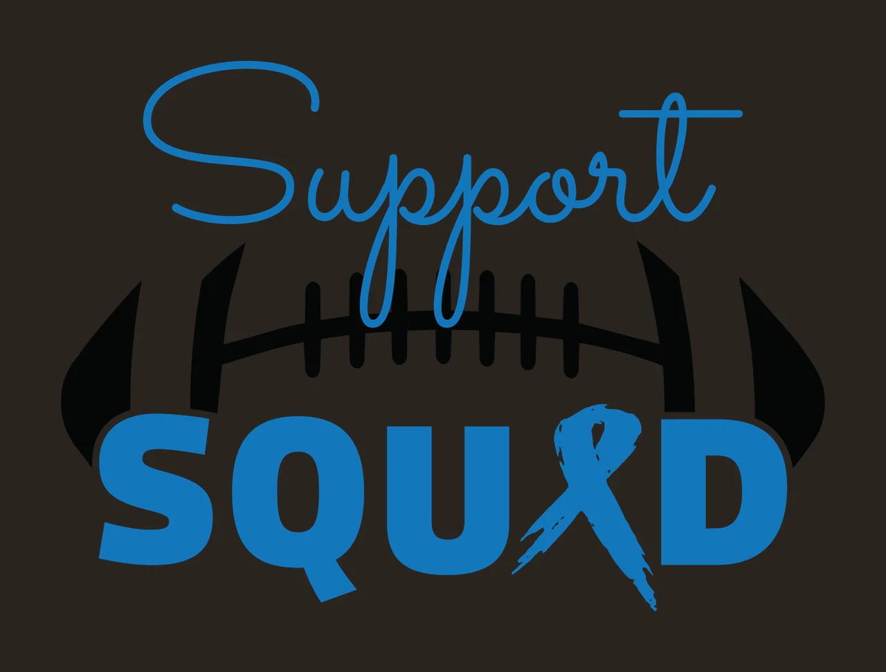 Ribbon Support Squad Football Silhouette black white typography contrast preview thumbnail