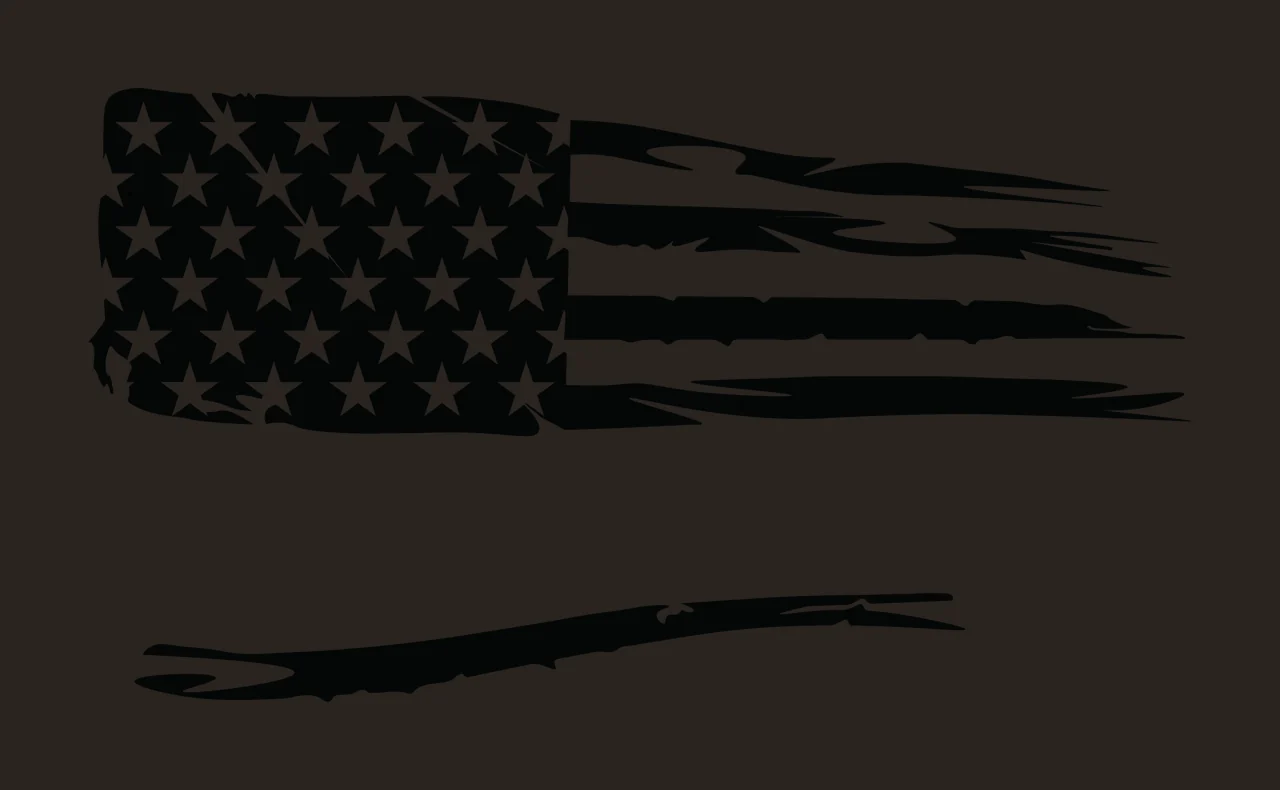 Flag American Silhouette With Loose Stripe stars stripes black contrast preview thumbnail