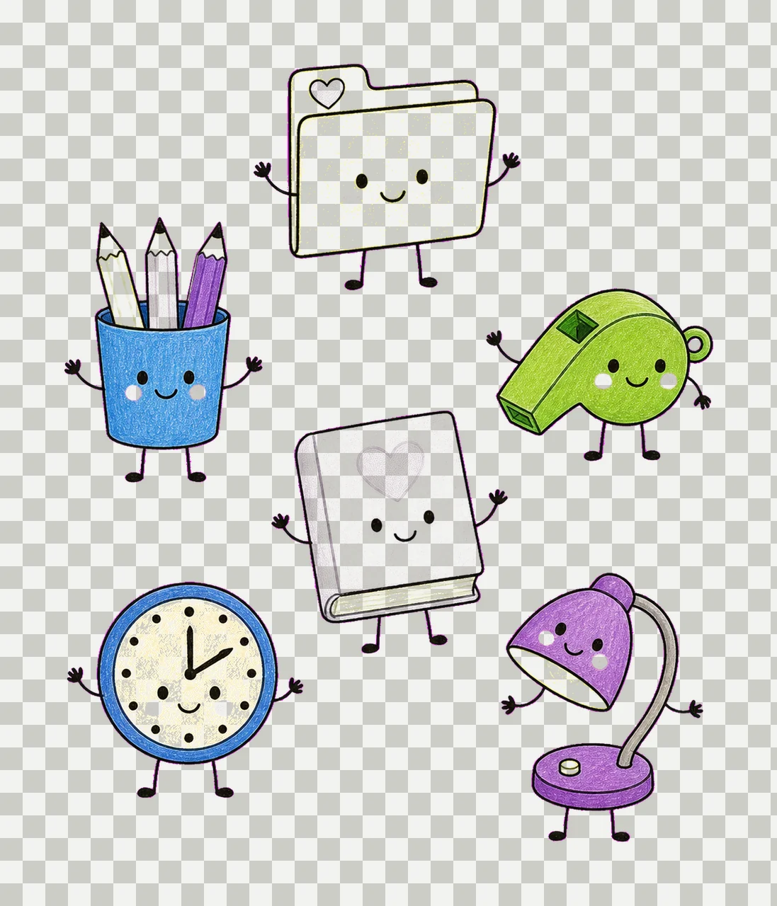 Principal School Employee Doodle Characters Cute Variation C transparency and detail preview thumbnail